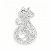Chinese Silver Filigree Intangible Heritage Cat - Shaped Openwork Brooch - YHS-ICH