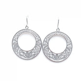Chinese Intangible Cultural Heritage Silver Filigree Ornate Circular Earrings - YHS-ICH