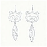 Chinese Intangible Cultural Heritage Silver Filigree Panda Dangle Earrings - YHS-ICH