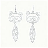 Chinese Intangible Cultural Heritage Silver Filigree Panda Dangle Earrings - YHS-ICH