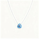 Chinese Intangible Heritage Silver Filigree Necklace with Blue Floral Pendant - YHS-ICH