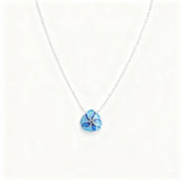 Chinese Intangible Heritage Silver Filigree Necklace with Blue Floral Pendant - YHS-ICH
