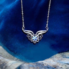 Chinese Intangible Cultural Heritage Silver Filigree Enamel Necklace - YHS-ICH